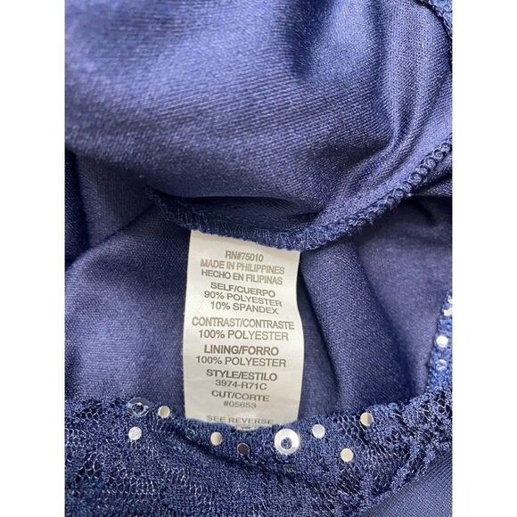 City Triangle Blue Strapless Sweetheart Neck Sequin‎ High Low Dress Sz 3 - Picture 7 of 11